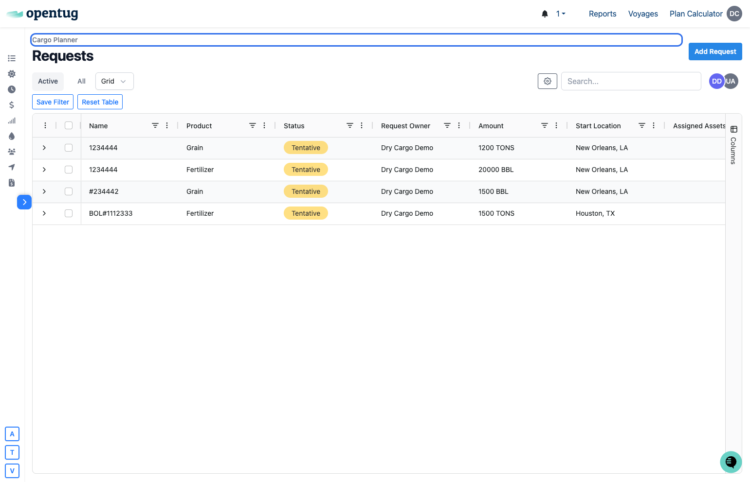 Go to the signal management page --> Grid view
