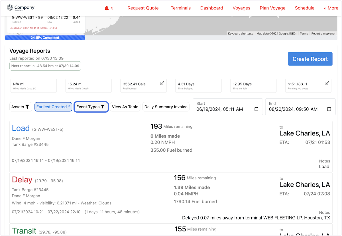 Click on Event Types