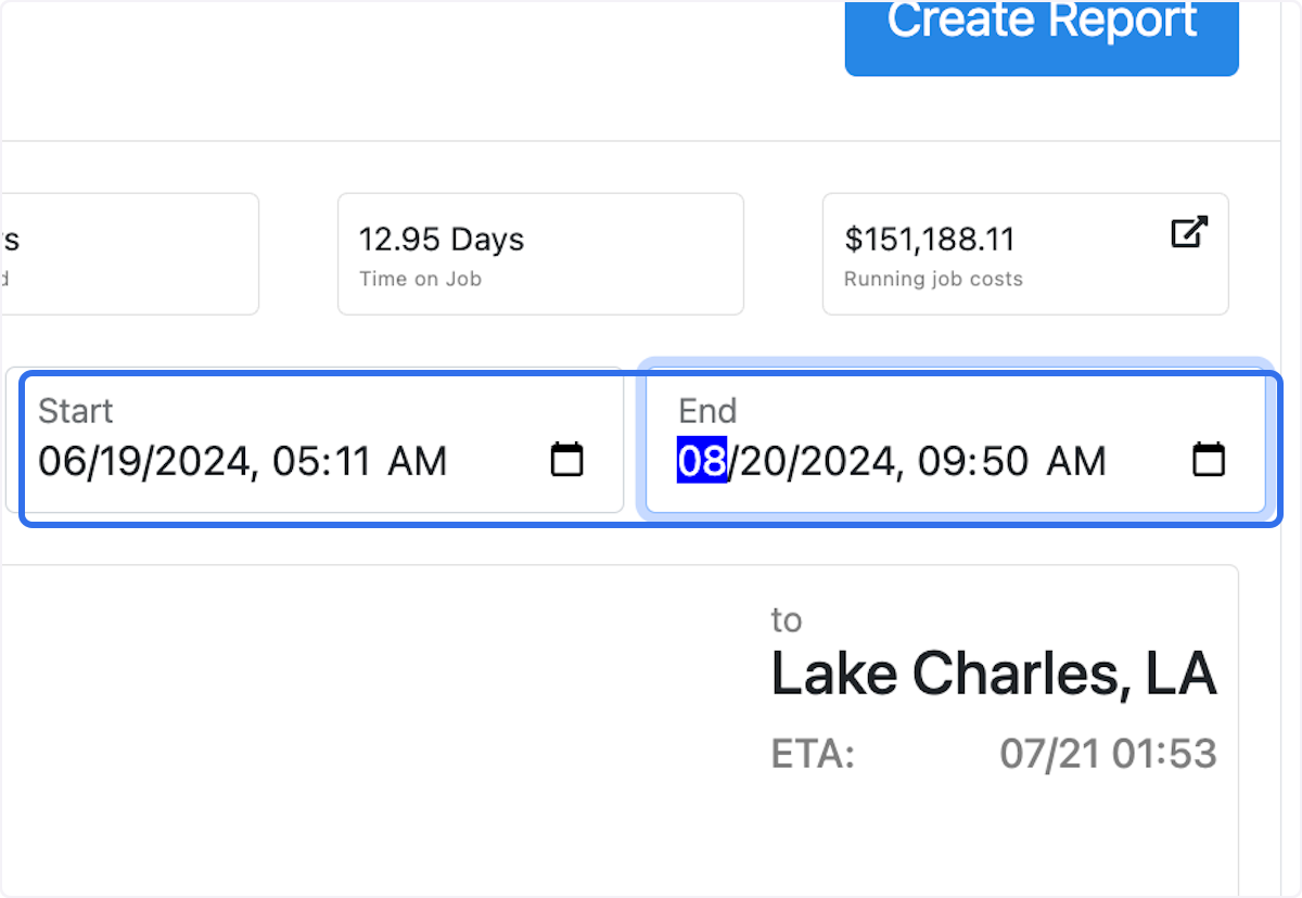 Adjust start and end dated in this view.