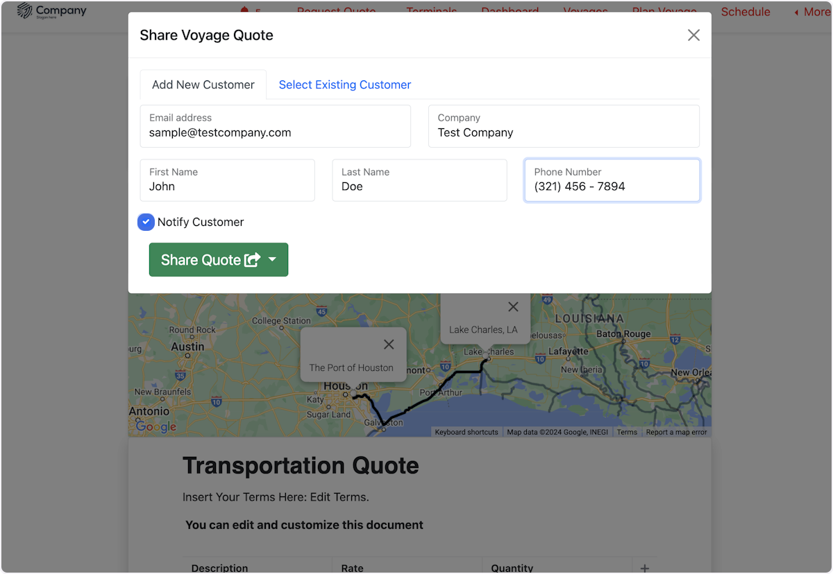 Check Notify Customer