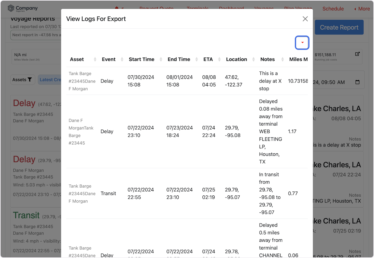 Click on arrow drop down