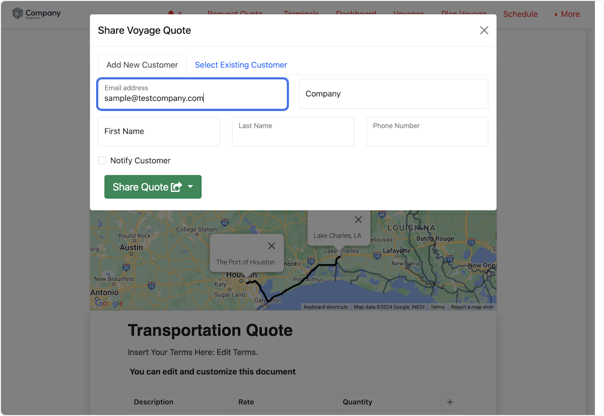 Type in Email Address