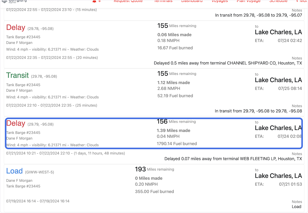 View reports by scrolling down in this view