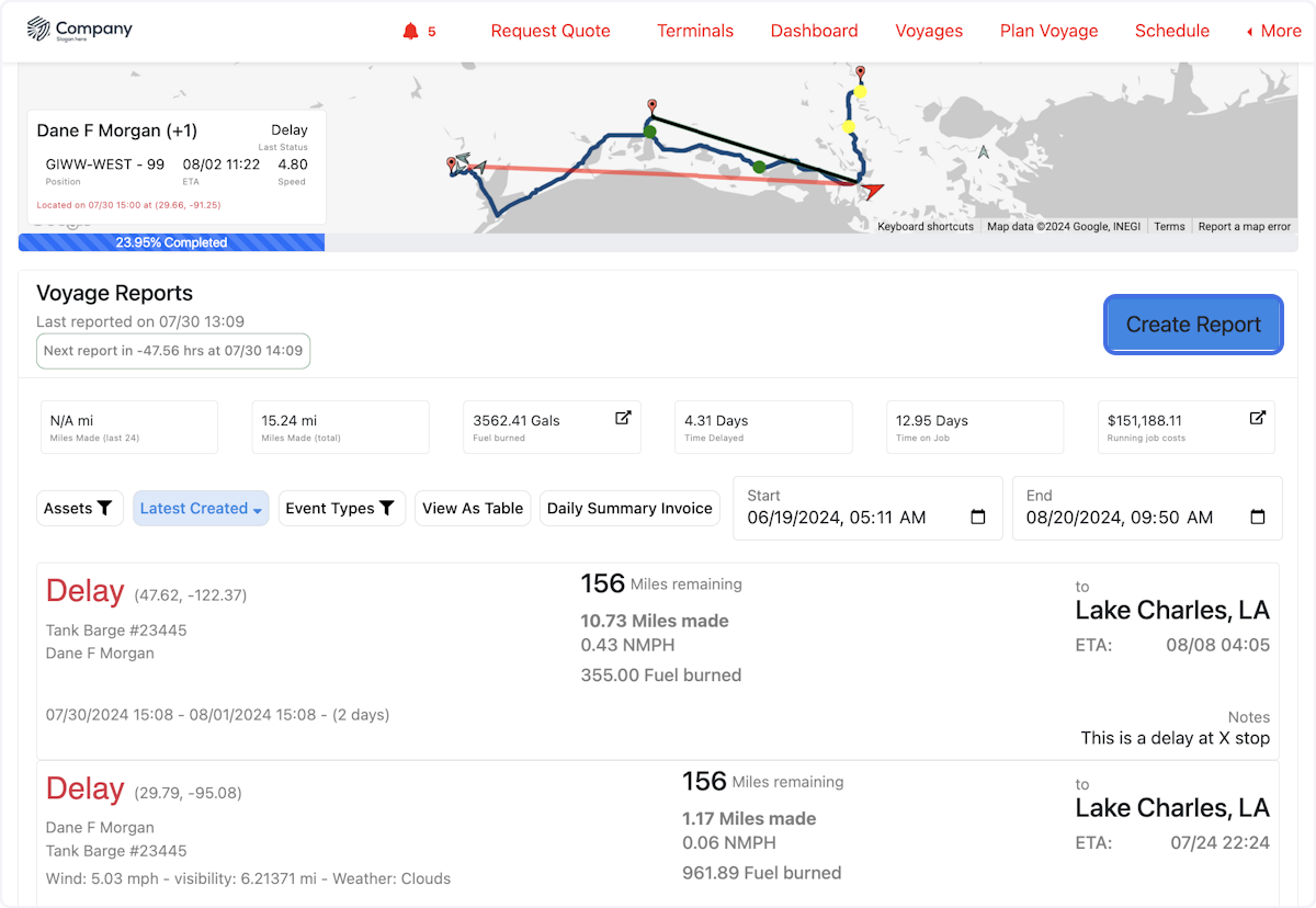 Click on Create Report