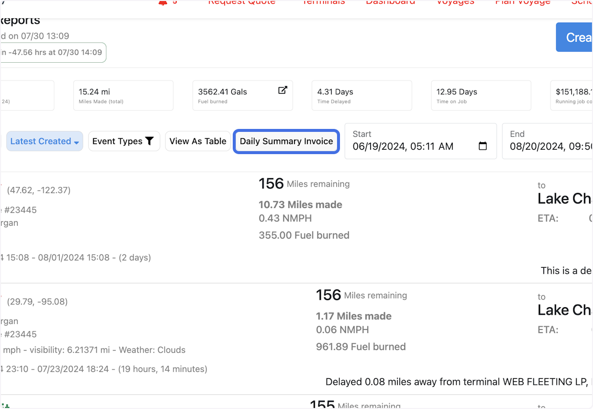 Click on Daily Summary Invoice