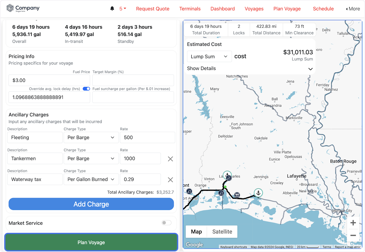 Click on Plan Voyage