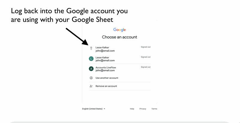 Log into your Google account