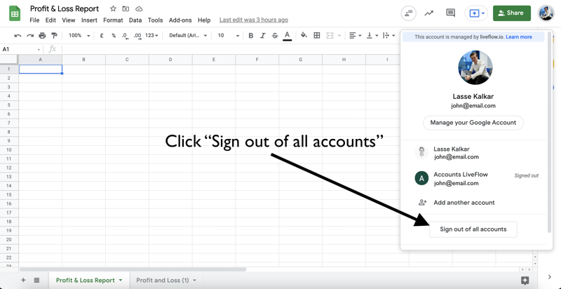 Sign out of Google
