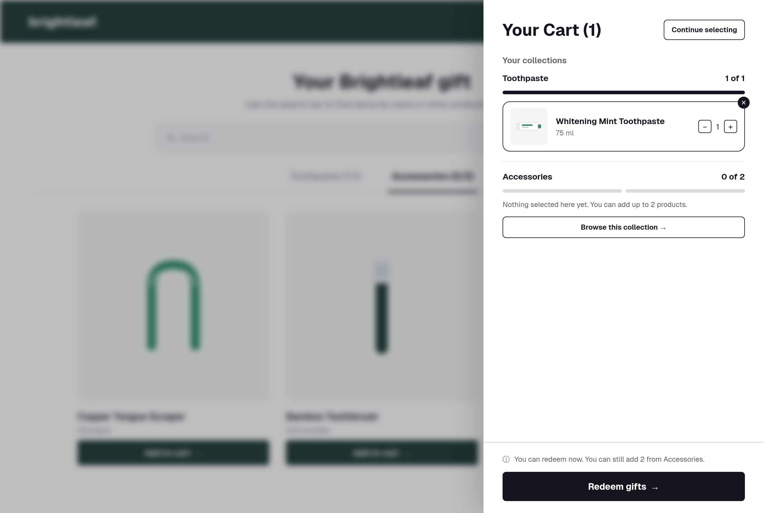 Creator cart grouped by collection, showing progress per collection and a Browse this collection button Creator cart grouped by collection, showing progress per collection and a Browse this collection button