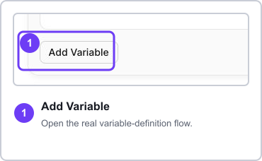 Add Variable control in the real Dynamic Context Ingestion panel
