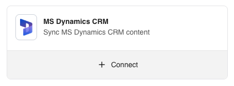 MS Dynamics CRM card showing the Connect action in Docket