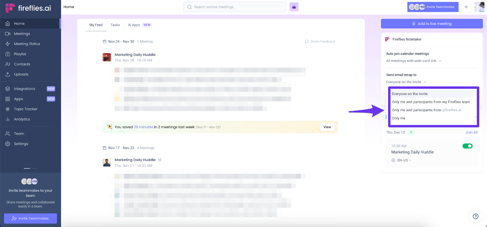 Troubleshooting why meeting recap emails were not received