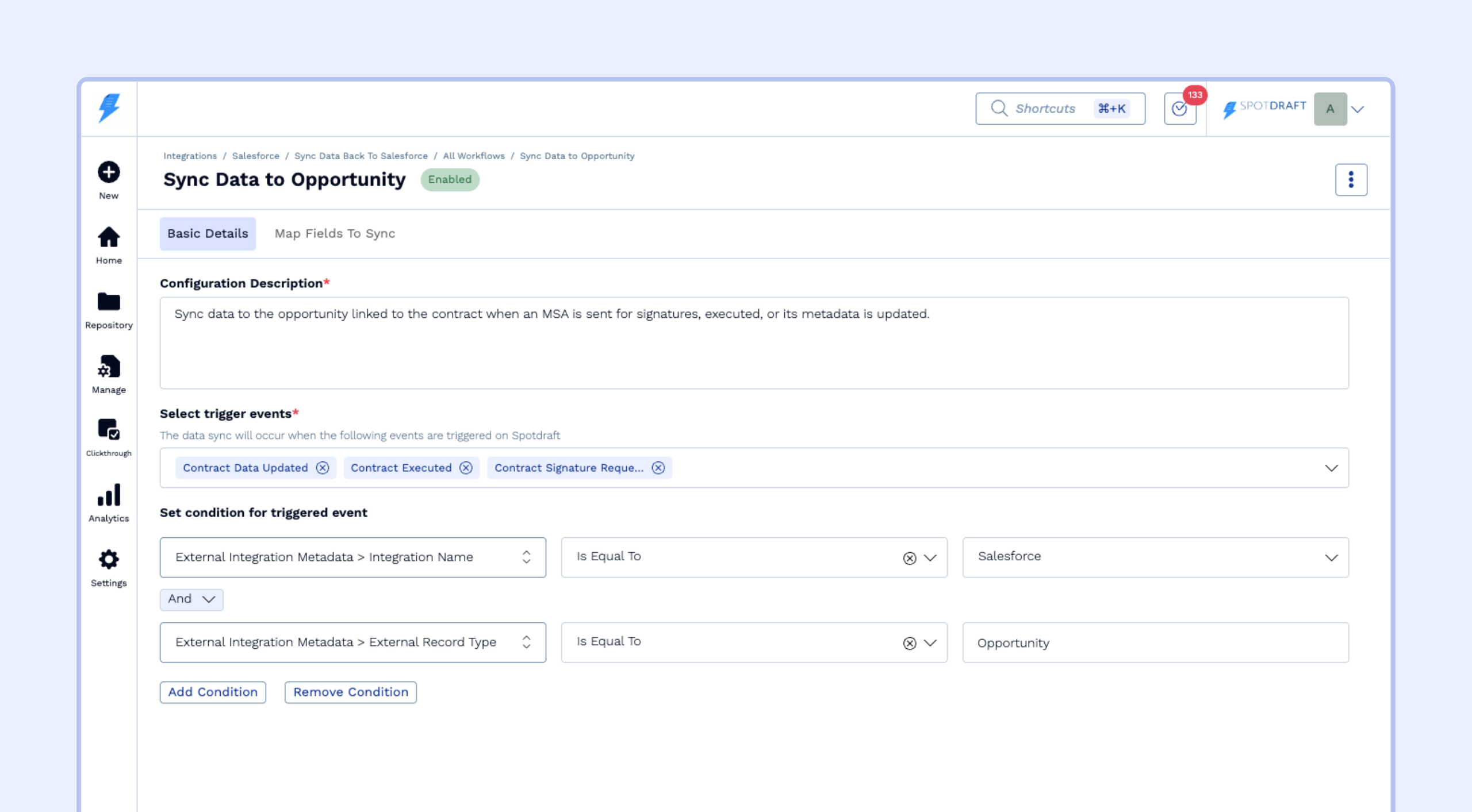 Triggers and conditions