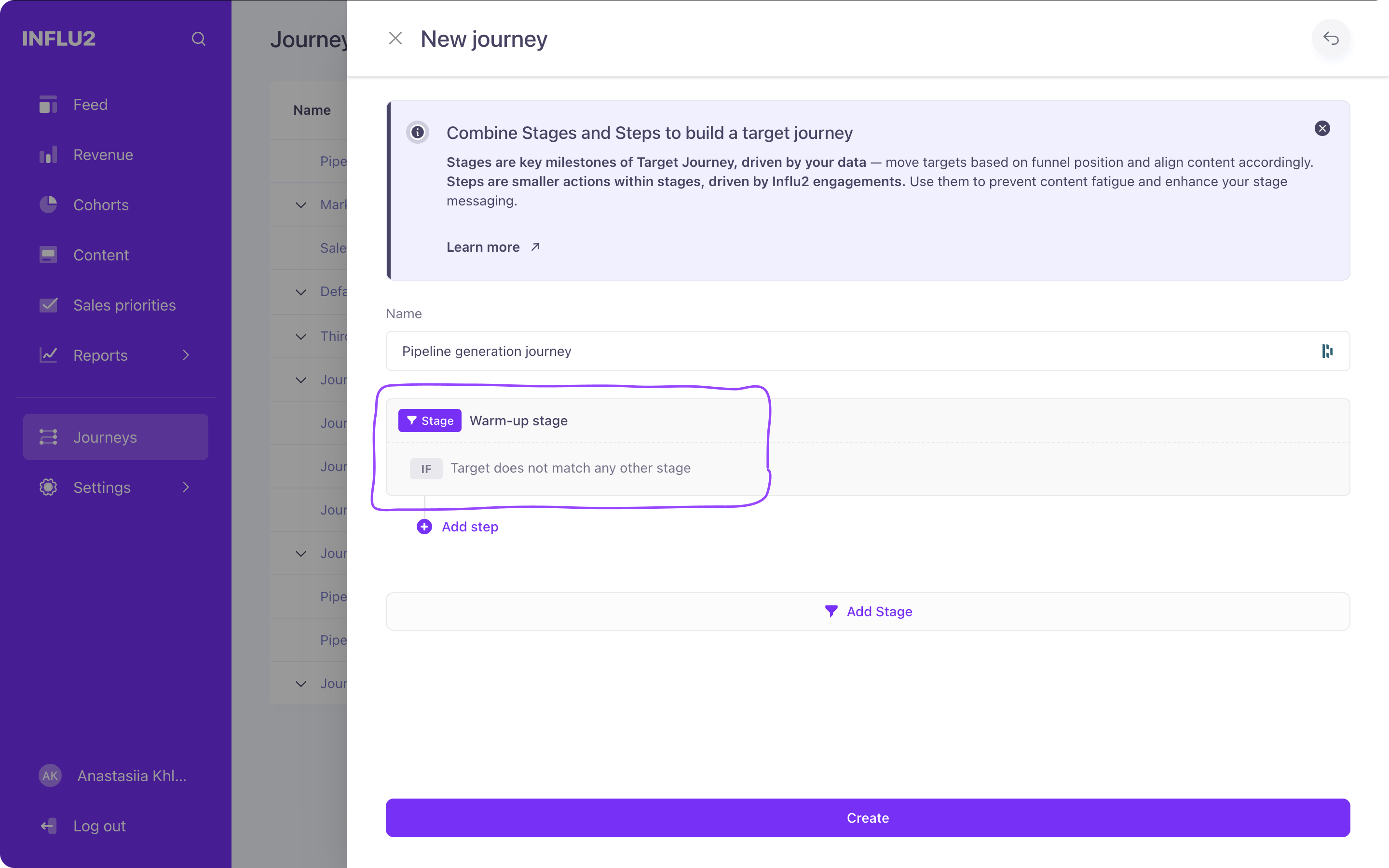 Rearrange icons for stages and steps
