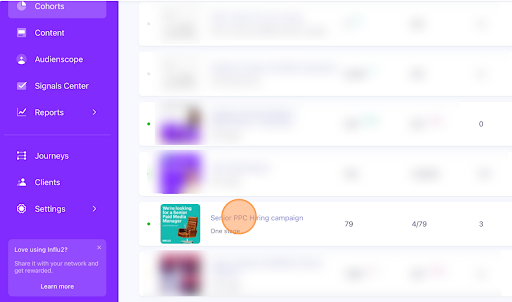 Show the Cohorts tab with Reach section visible and "Change the limit" button highlighted