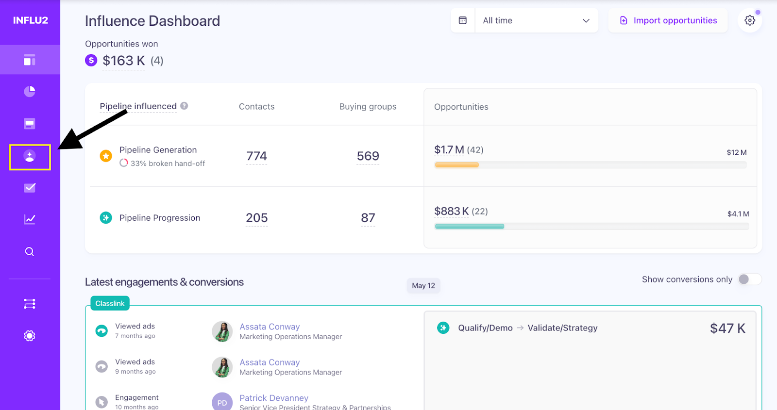 Show Audienscope tab with cohort list, signal summary cards, and signal counts