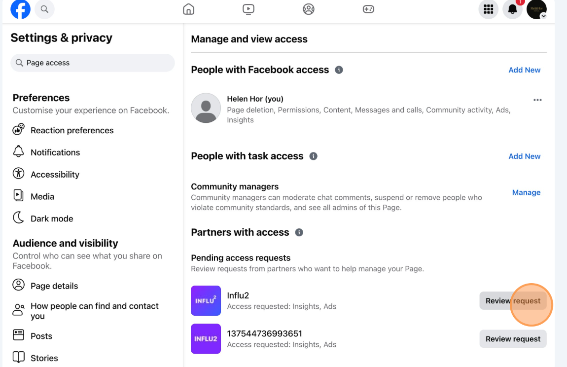 Pending Access Requests section