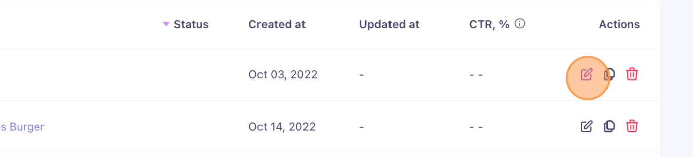 Pencil icon next to content