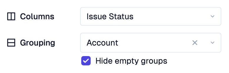 Settings page showing the 'Hide empty groups' option highlighted