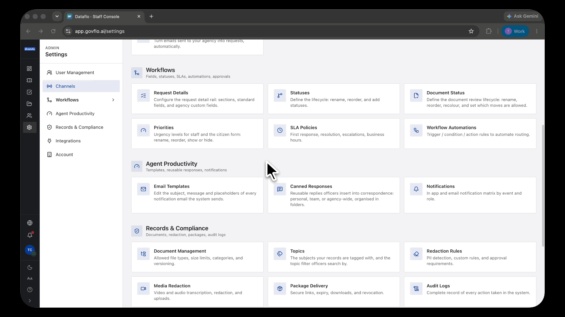 Settings, Document Management. Set an allowed file type and a size limit. Then Topics, add one, and show the topic filter in Document Workspace.