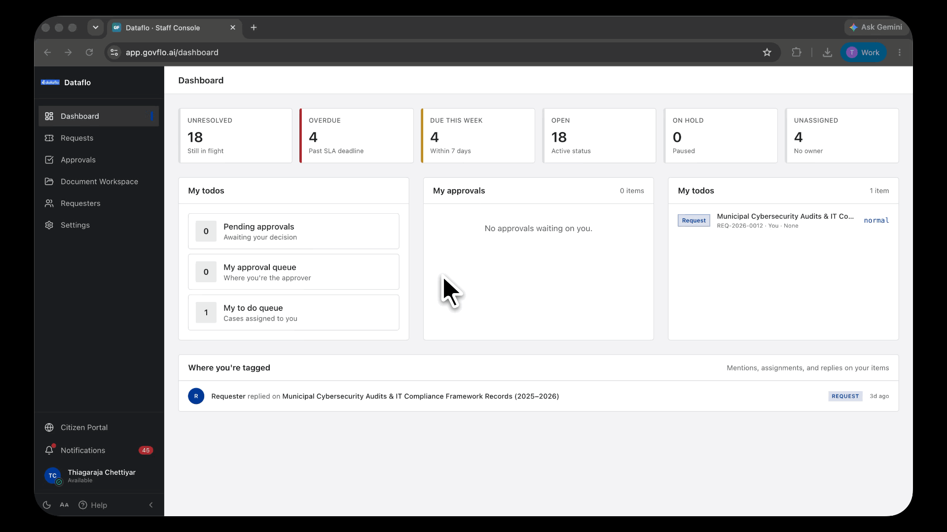 Open the notification or the assigned request, read what was asked, and land on the upload control. Record as a contributor, not an admin.