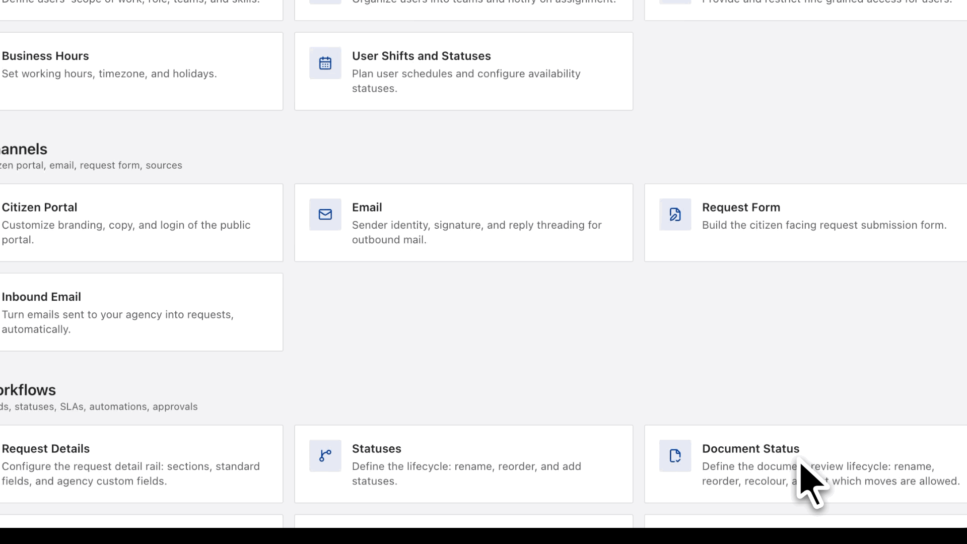 Settings, Document Status. Rename one, recolour it, and set which moves are allowed.