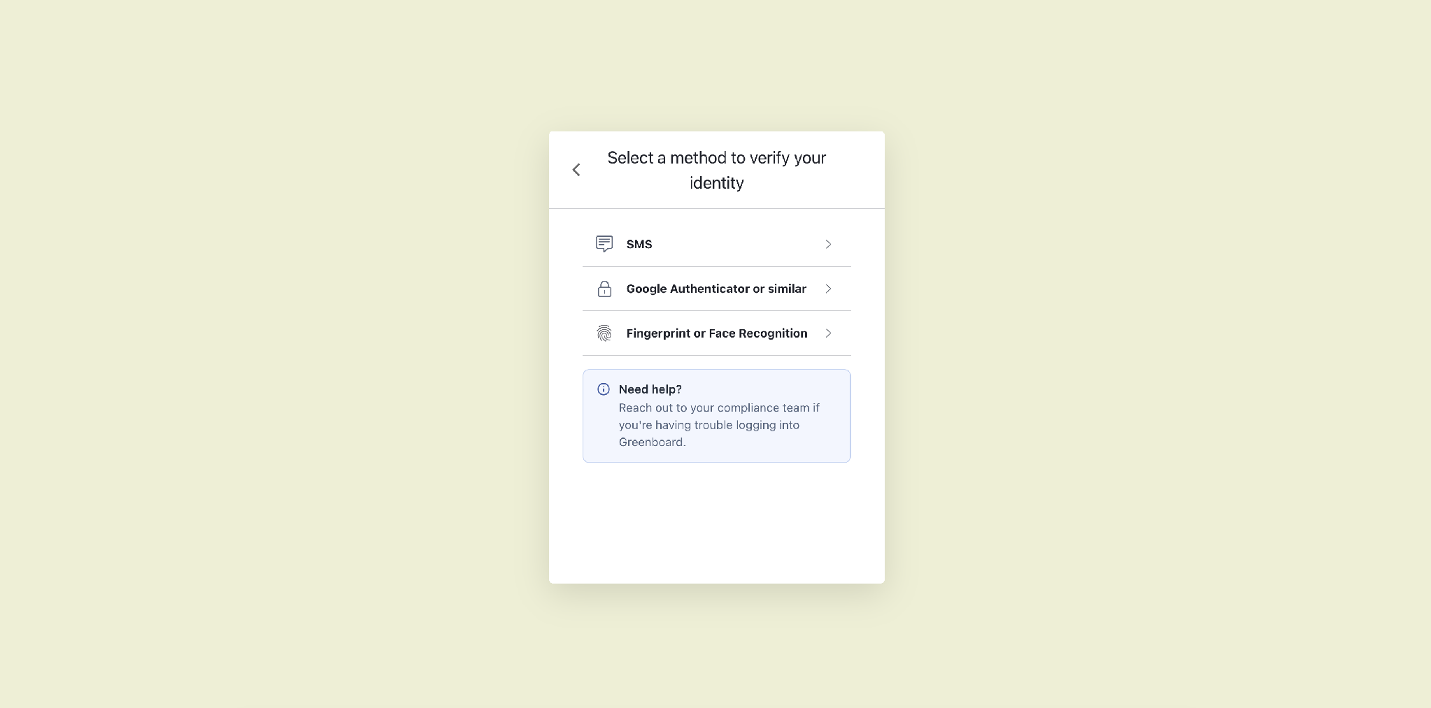 Select a method to verify your identity Select a method to verify your identity