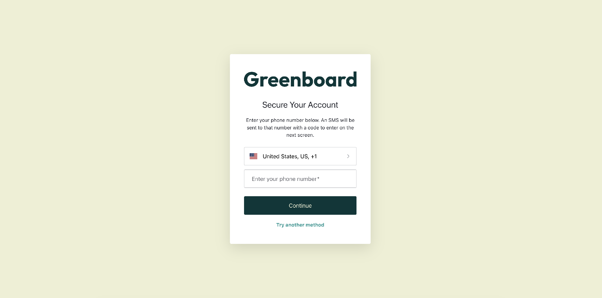 Secure your account phone number entry Secure your account phone number entry