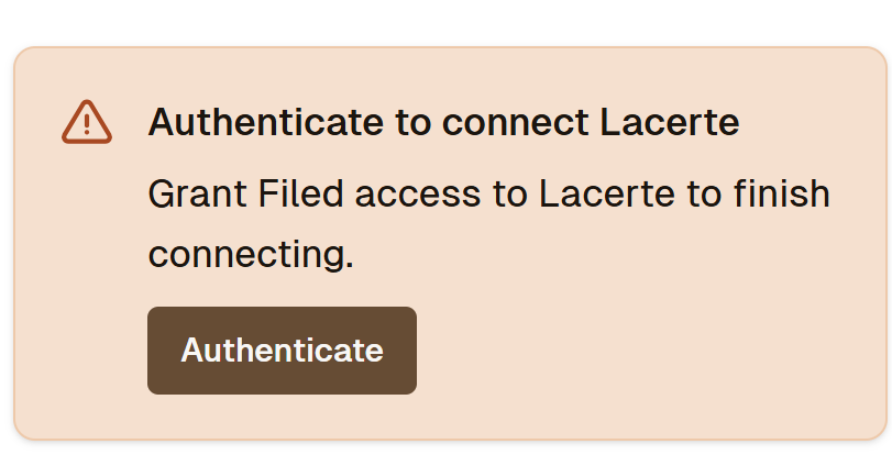 Authenticate to connect Lacerte prompt Authenticate to connect Lacerte prompt