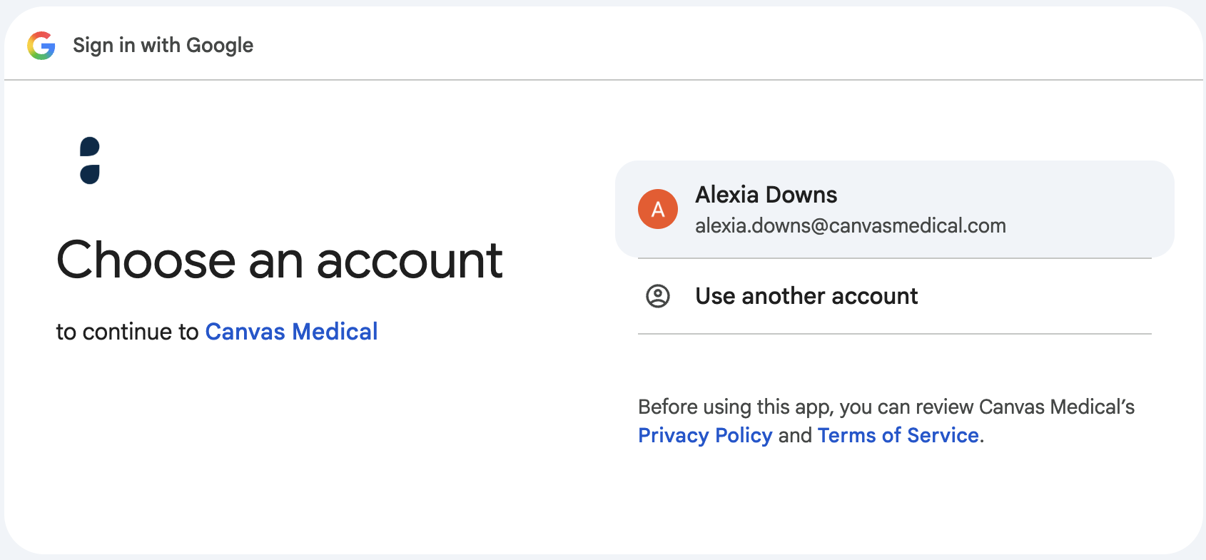 Google account picker