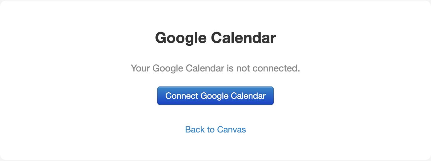 Connect Google Calendar button