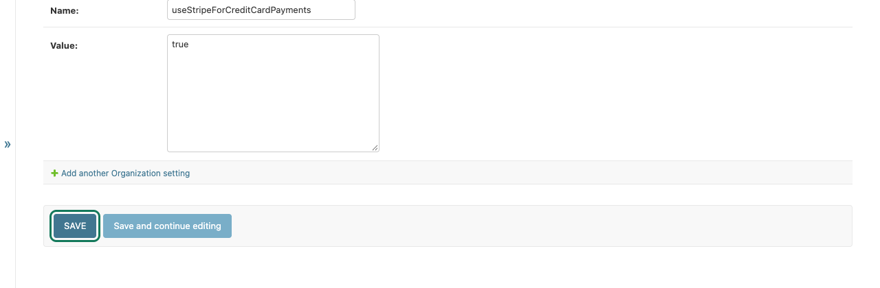 The Save button at the bottom of the page