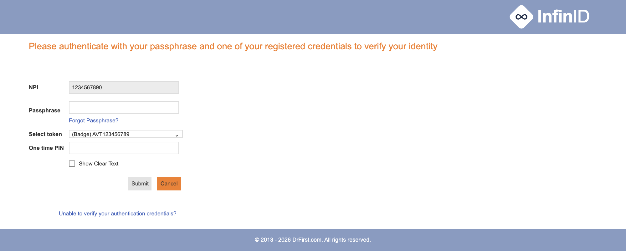 The existing credentials sign-in screen, which you should back out of