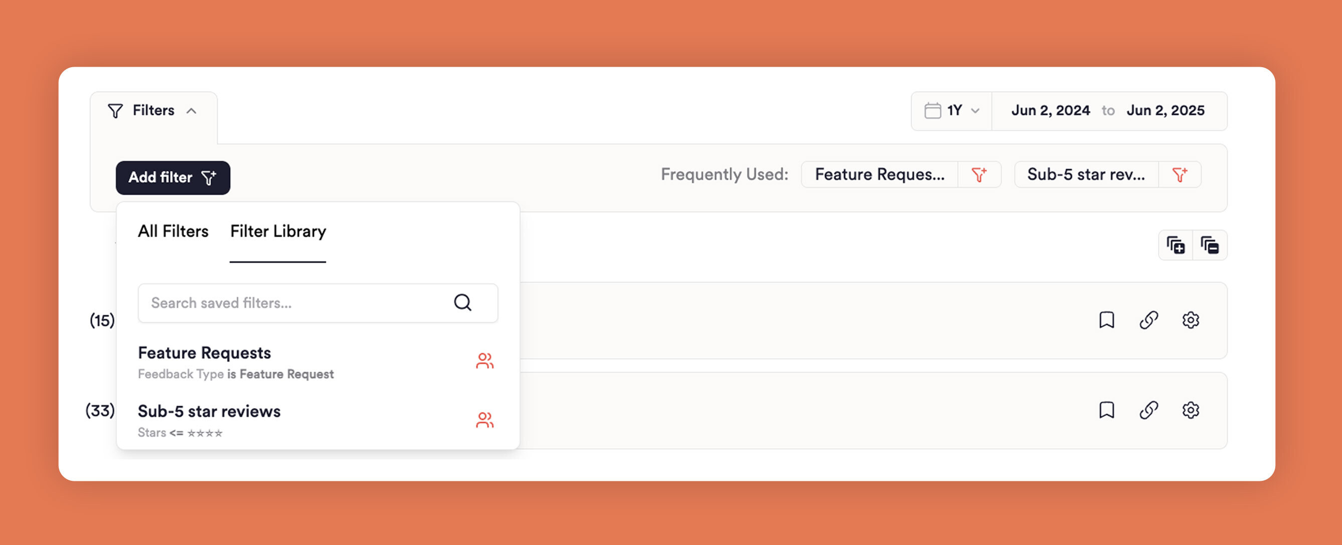 Saved filters example image