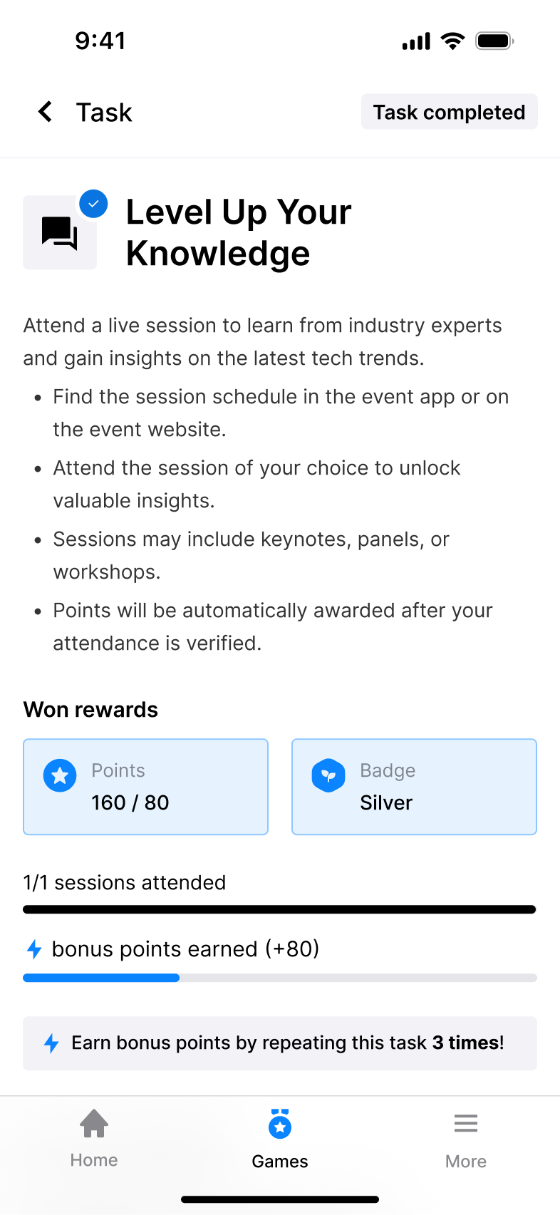 task with bonus progress