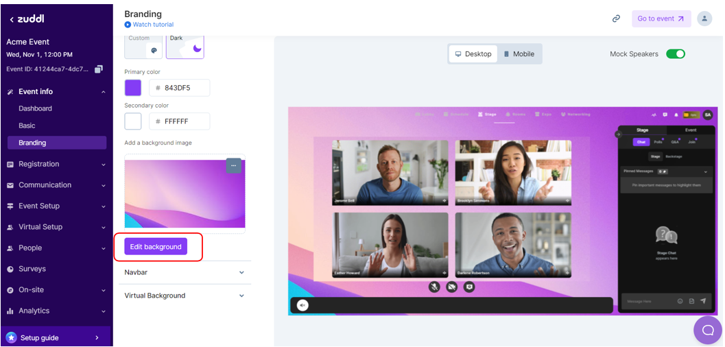 Edit background image