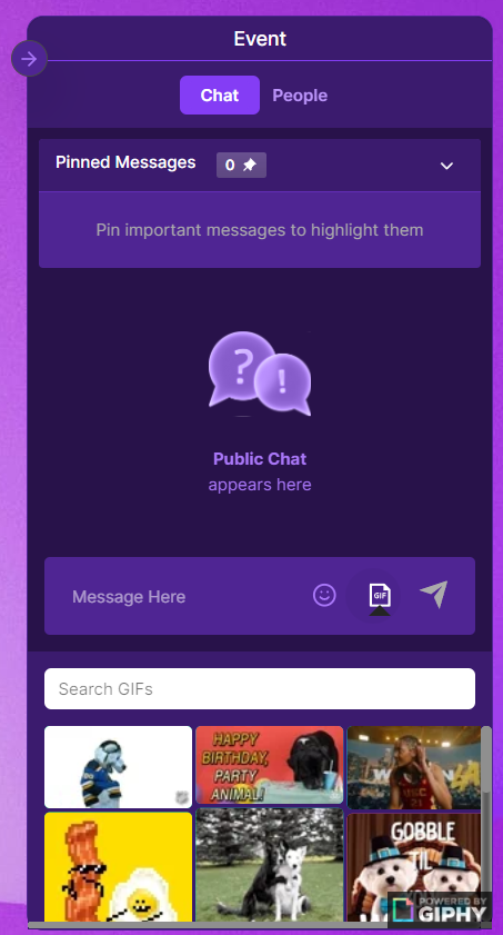 GIF settings on attendee side