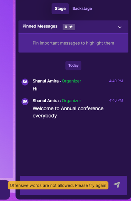 Profanity filtered chat