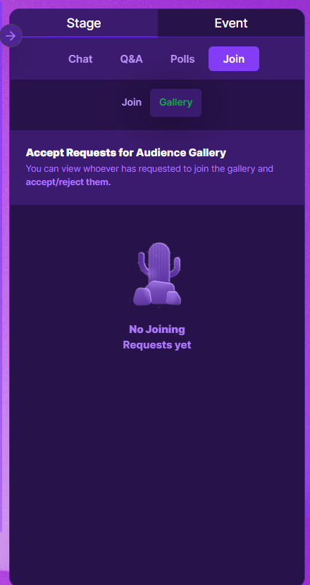 Accept requests to join gallery