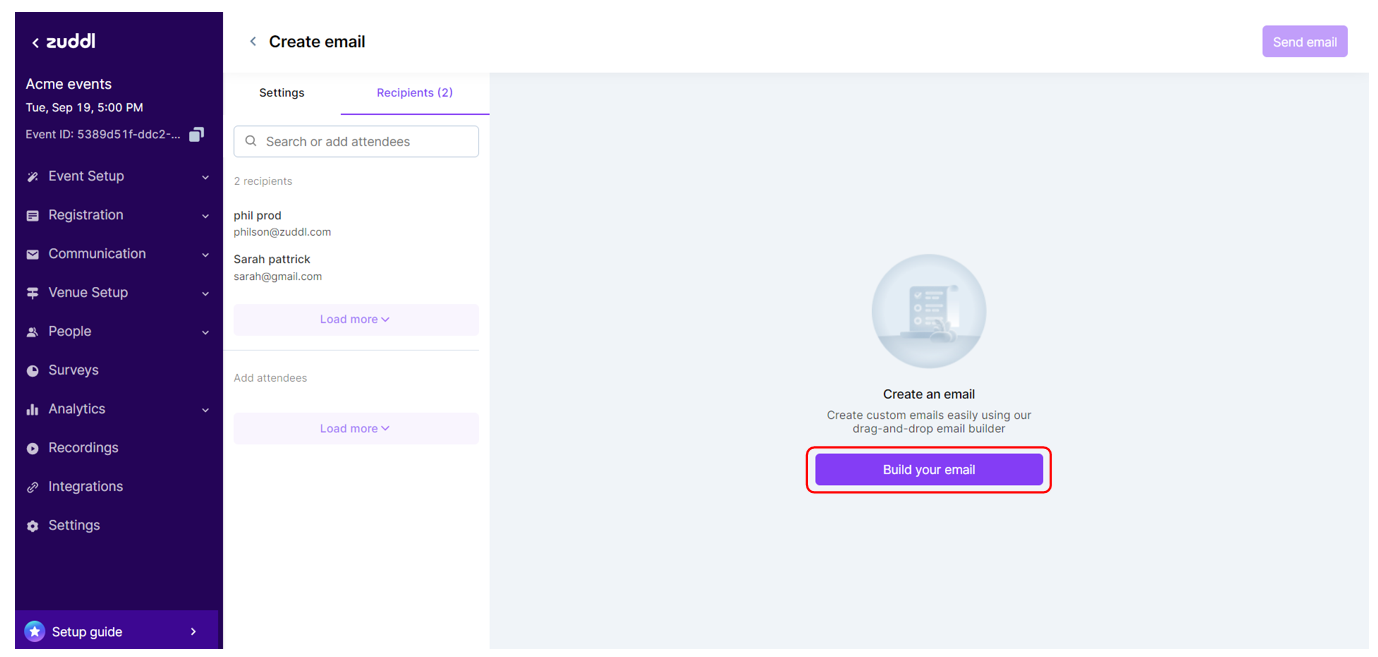 Start building your custom email