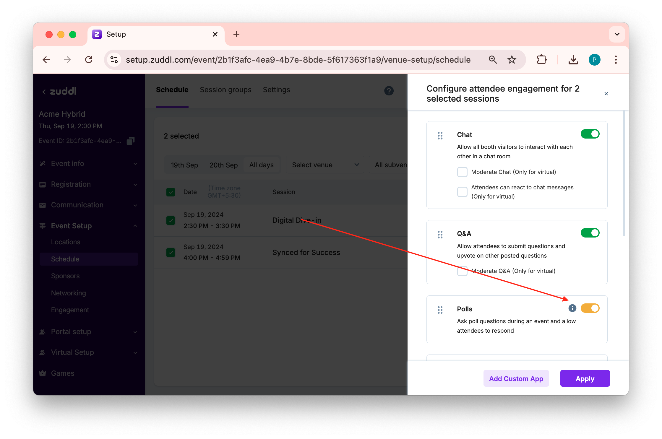 conflicting settings