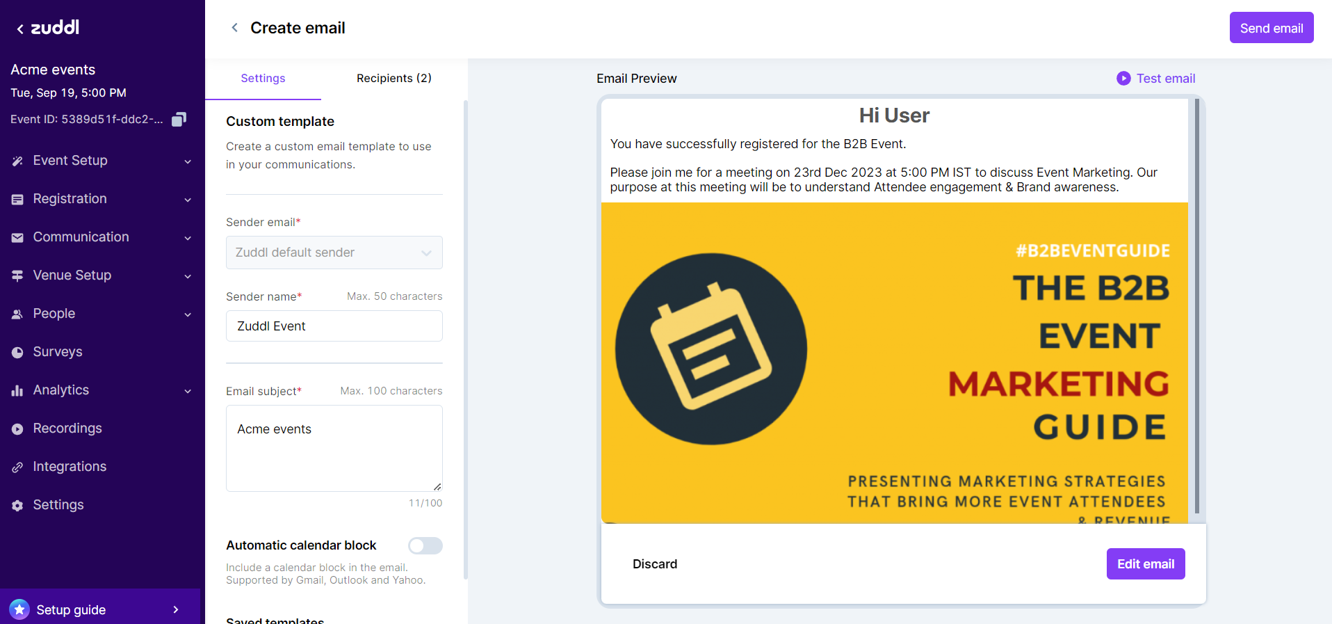 Send the email when you're ready