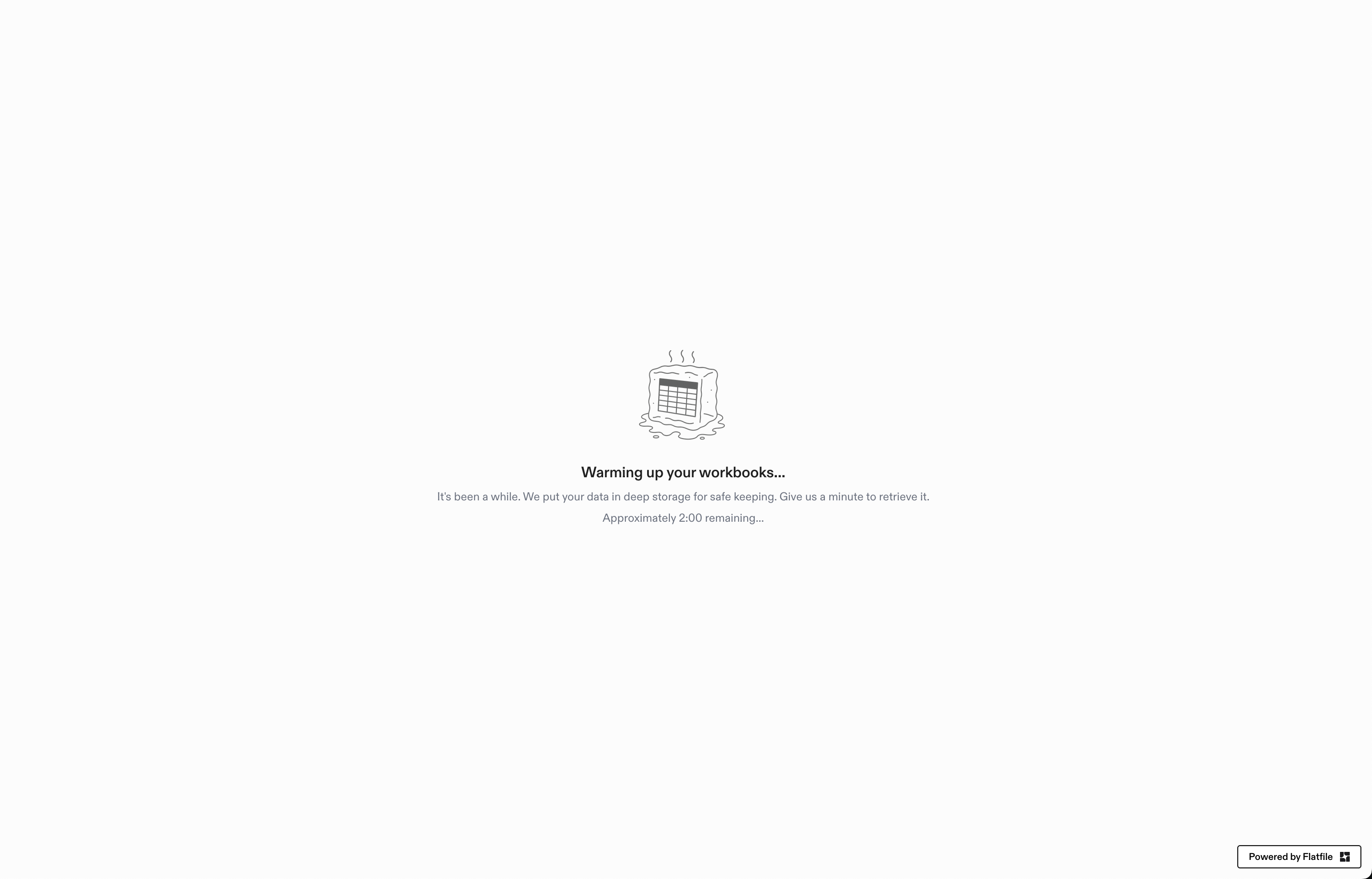 image.png Workbook is warming up screen