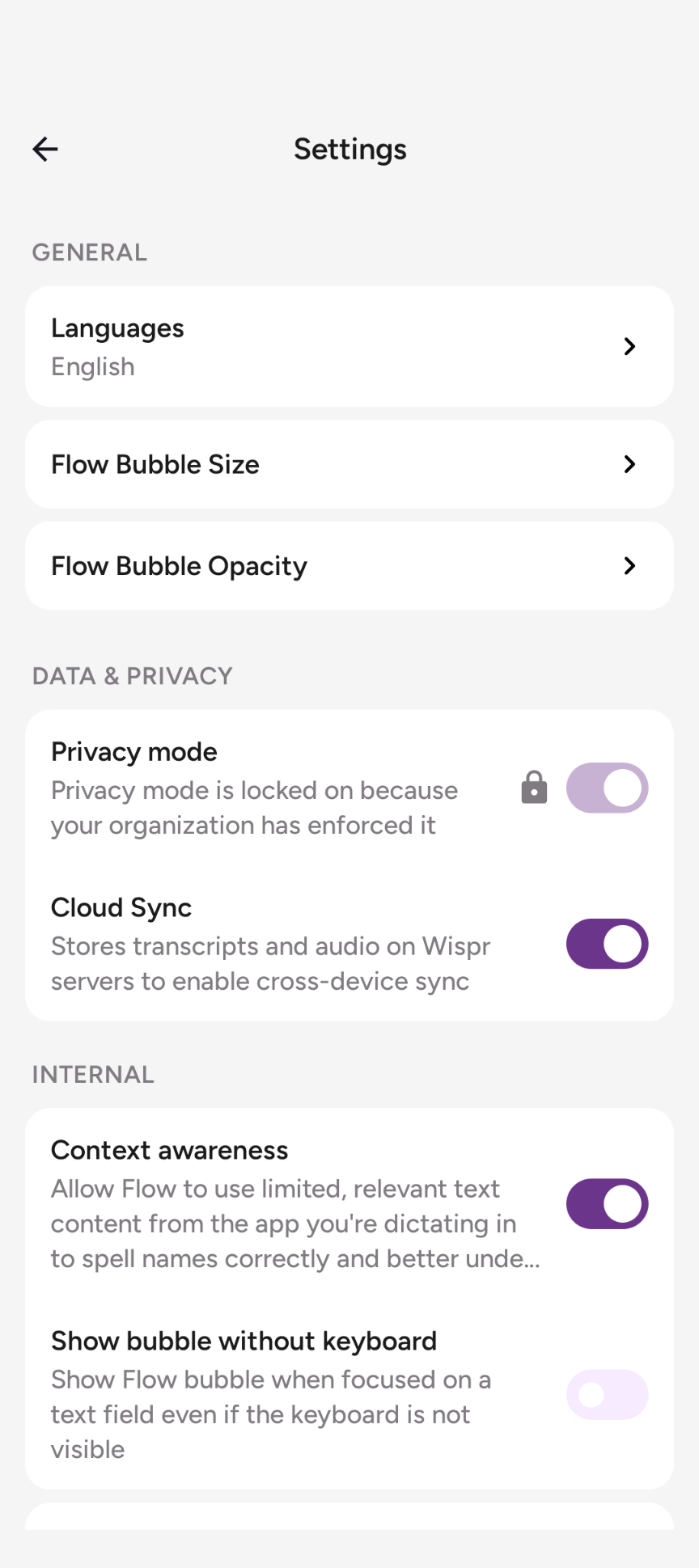 Data & Privacy settings on Android Data & Privacy settings on Android