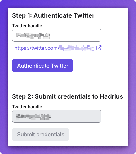 image.png Twitter archiving form on Hadrius