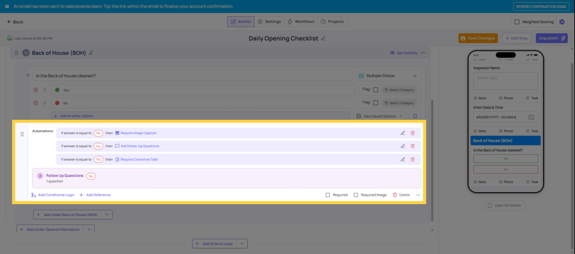 Stack Multiple Actions