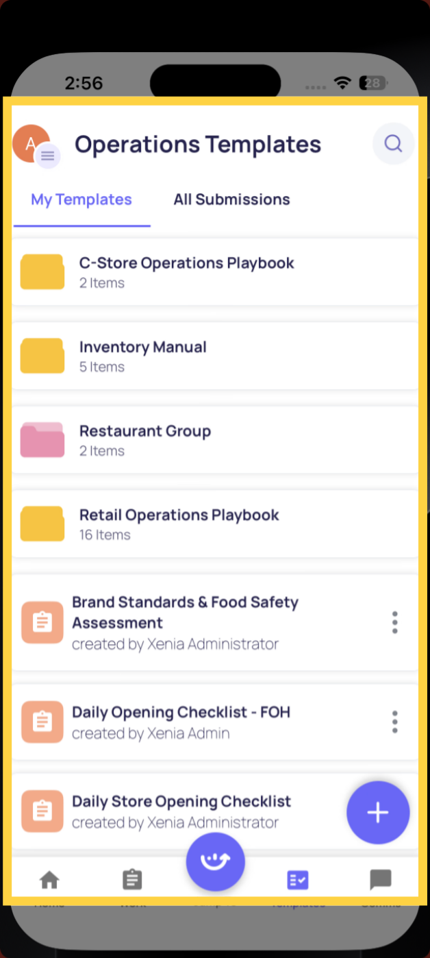 Navigate to Inspection Selection