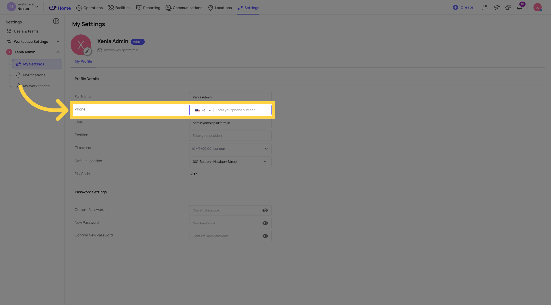 Select Phone Number Field