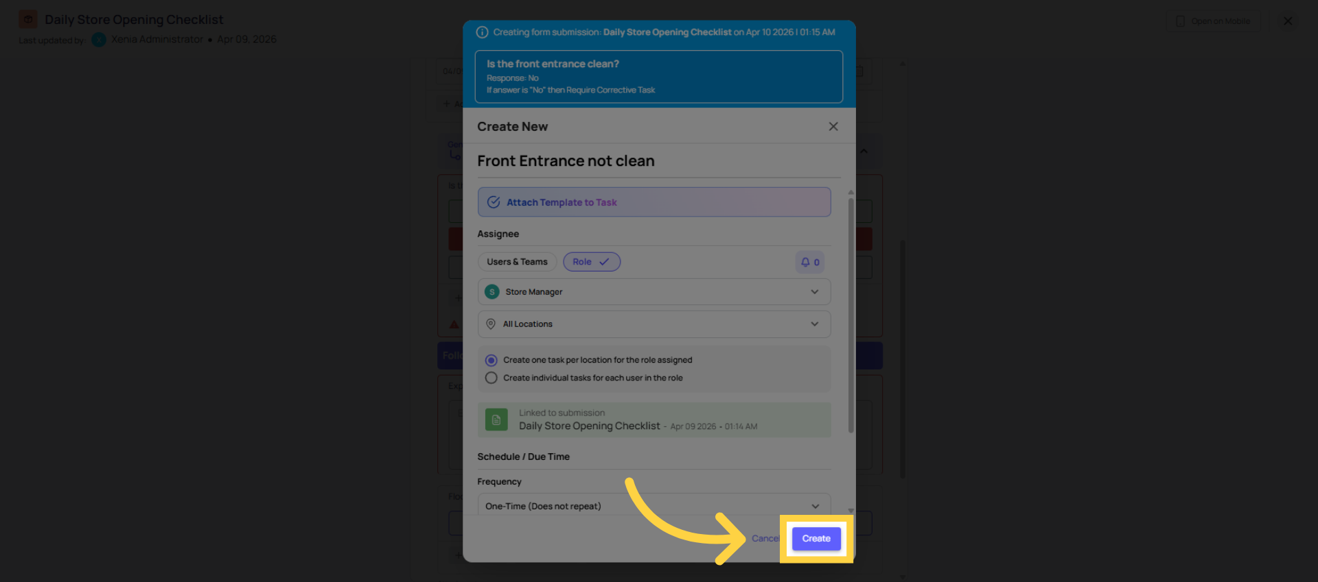Click Create Task