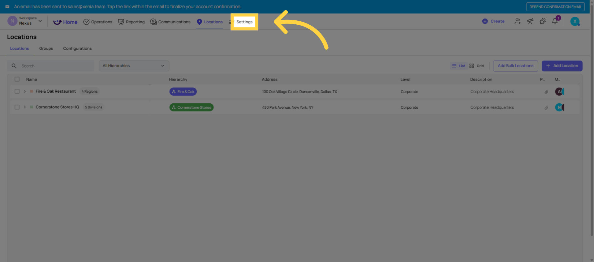 Open Settings Menu